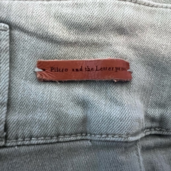 Pilcro high rise flare pants women’s size 27 green distressed wide leg stretchy - Picture 2 of 10